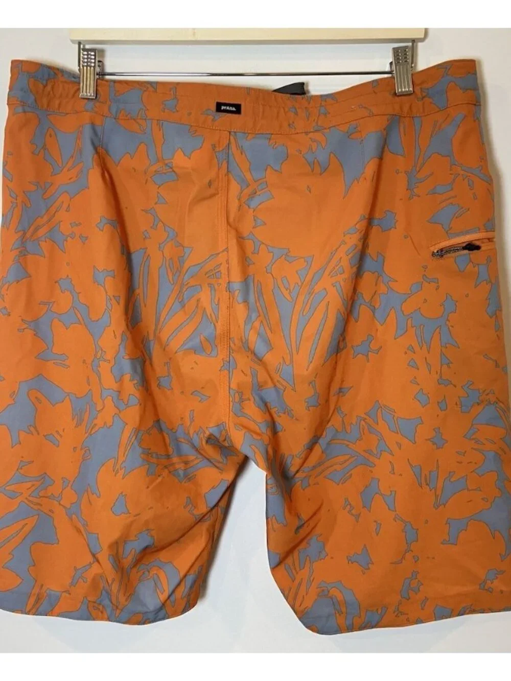 Men's Prana Board Shorts Athletic Swim Orange Gray Size 36